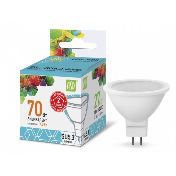 Светодиодная лампа ASD A60 11Вт 230В 4000К Е27 990Лм