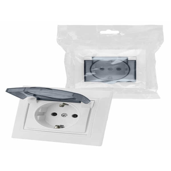 Розетка 2-местная 2П 10А 250В TDM  Таймыр Белый (пром.уп)