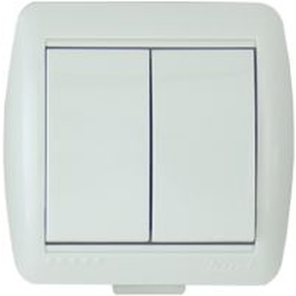Выключатель 2-кл открытой уст,белый Селигер