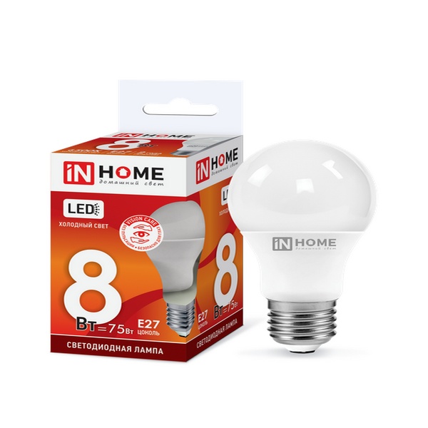 Светодиодная лампа IN HOME A60 15Вт 230В 4000К Е27 1350Лм