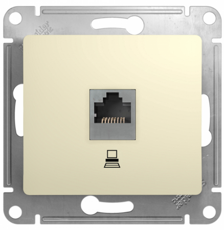 Розетка компьютерная RJ45 5E Schneider Electric Glossa бежевый механизм IP20 скрытая установка