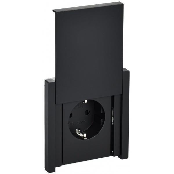 Розетка с заземляющими контактами со шторками с крышкой IP44,в сборе с рамкой скрытая установка