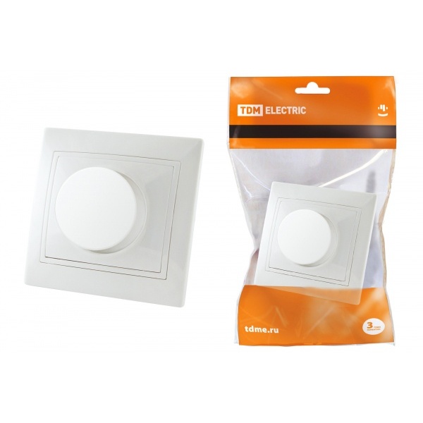 Диммер поворотный TDM Таймыр белый 600вт