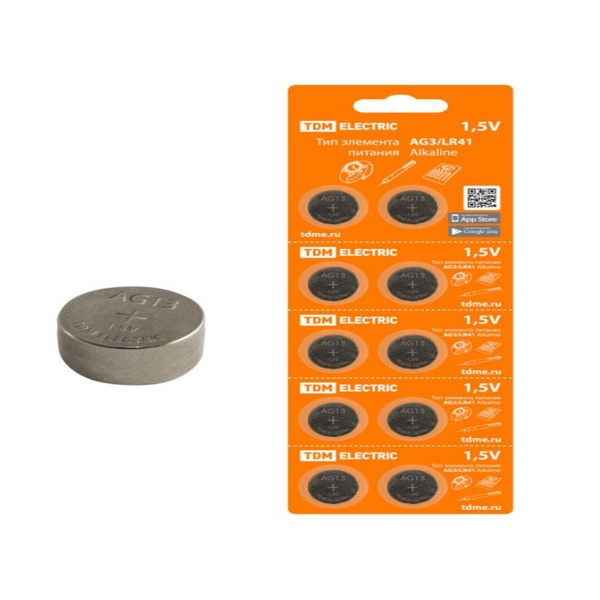 Элемент питания TDM AG13/LR44 Alkaline 1.5v BP-10