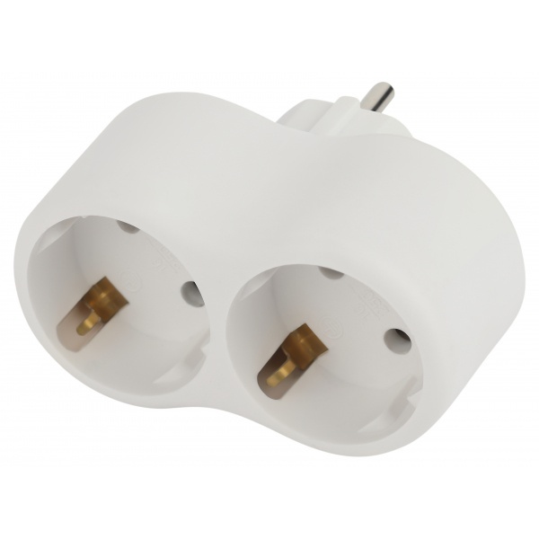 ЭРА Белый Разветвитель 2 гнезда без заземляющих контактов SP-2-W (двойник)С0045520