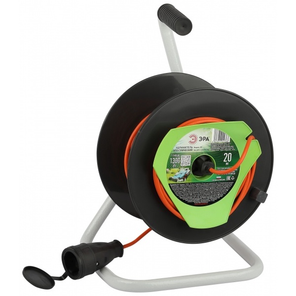 Удлинитель силовой на пластиковой катушке Союз с 1 выносной розеткой 20м