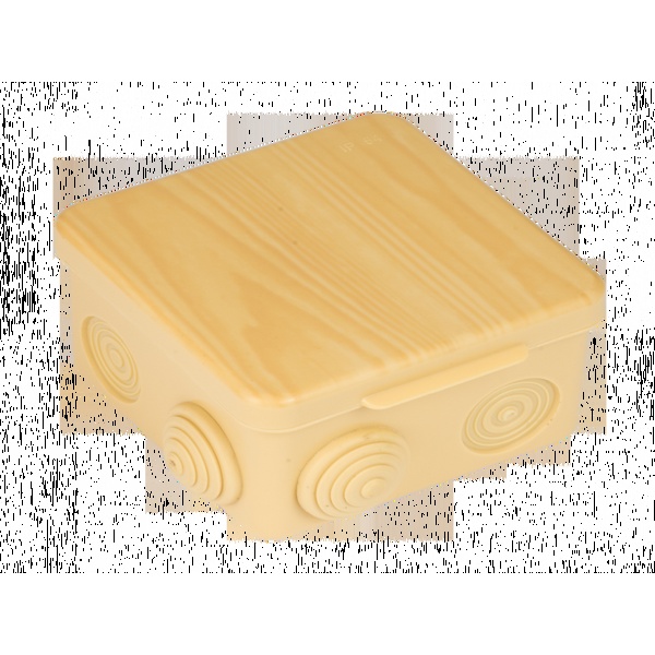 Коробка распаячная с крышкой 85х85х50 светлое дерево .