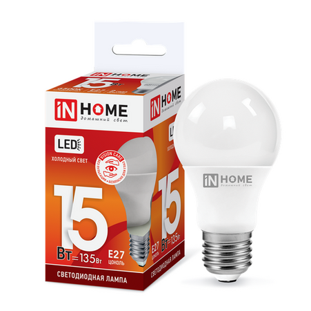 Светодиодная лампа IN HOME LED-A60-VC 15Вт 230В Е27 6500К