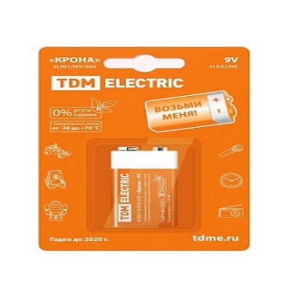 Элемент питания TDM 6LR61 "Крона" 9V BP-1