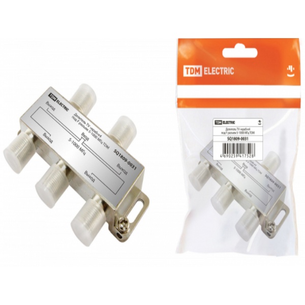 ДЕЛИТЕЛЬ TV «КРАБ»Х4 ПОД F РАЗЪЁМ 5-1000 МГЦ TDM