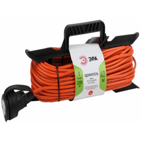 Удлинитель силовой ЭРА UFx-1-2x1.0-40m-IP44 на рамке без заземляющих контактов 1 гнездо 40м ПВС 2х1