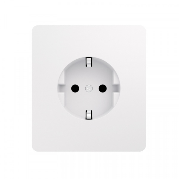 Розетка 1-местная c/з  с защитными шторками 16А керамика IEK КВАРТА Белый