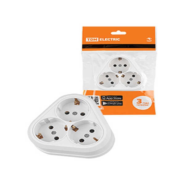 TDM Ладога Белый Розетка 2П+3 открытая установка IP20 16А 250В (керамика)