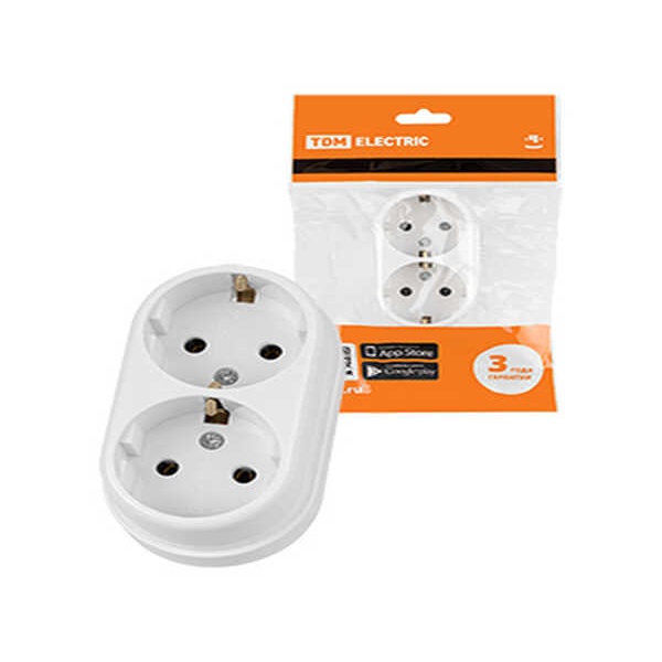 Розетка двойная 2П+3 открытой установки IP54 16А с прозр крышкой графит