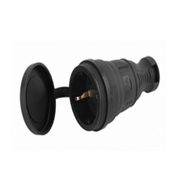 Розетка двойная с/з и белой крышкой 16А  IP44 БЕЛАЯ "Таймыр