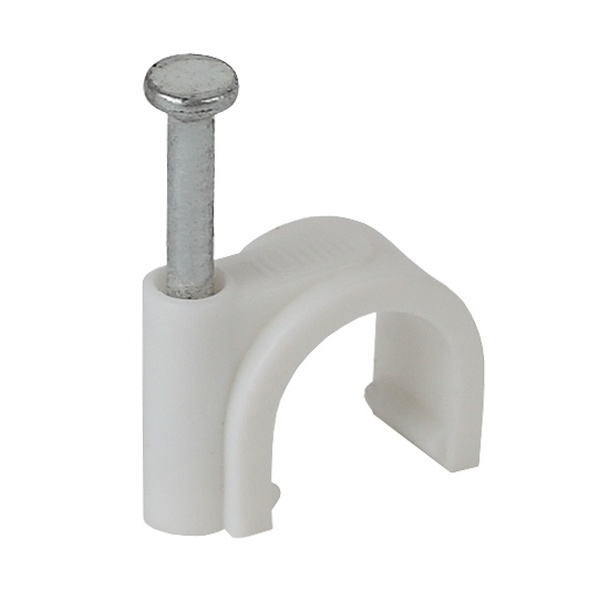 Скоба крепежная для кабеля 6мм круглая пластиковая (черная) (50шт)