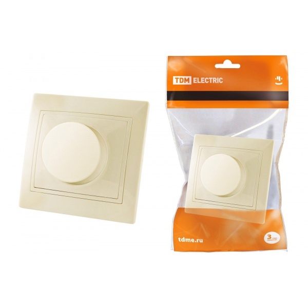 Диммер поворотный TDM Таймыр слон.кость 600вт