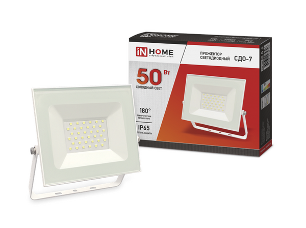 Прожектор светодиодный СДО-7 50Вт 6500К IP65 IN HOME