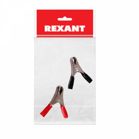 Зажим крокодил 10А 50мм красный REXANT 16-0012