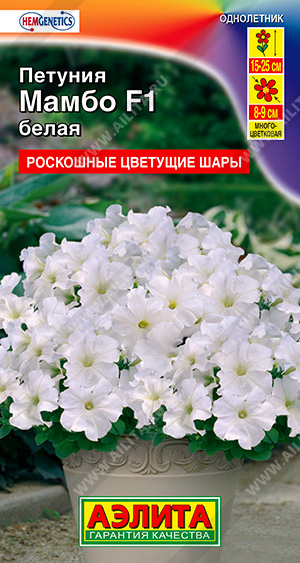 Петуния Мамбо белая многоцв. 7шт