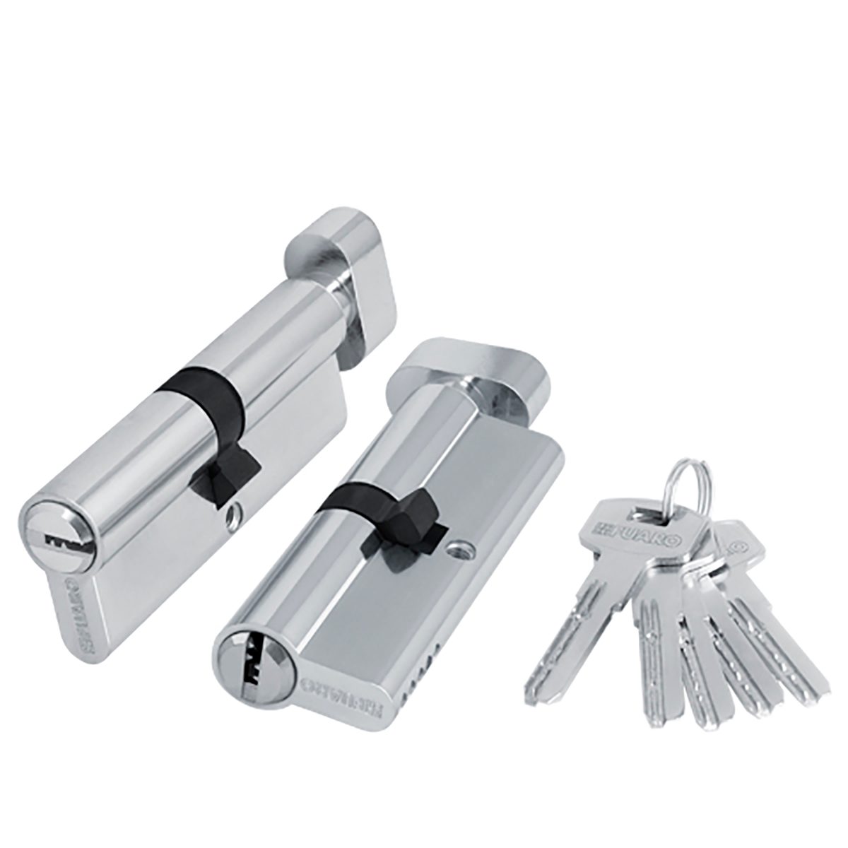 Цилиндровый механизм FUARO 2000ZMKnob 100 60х10х30мм хром 5ключей
