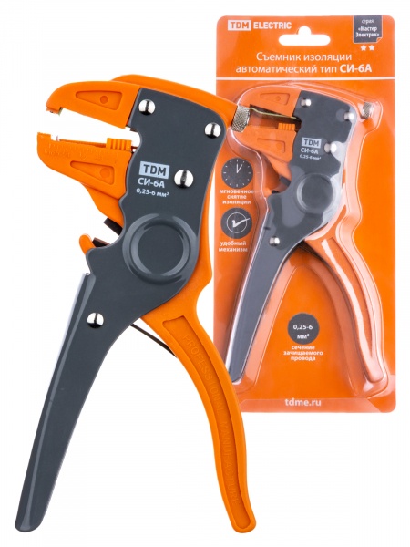 Съемник изоляции TDM СИ -6А автоматический,сечение зачищаемого провода 0,25-6мм "Мастер Электрик"