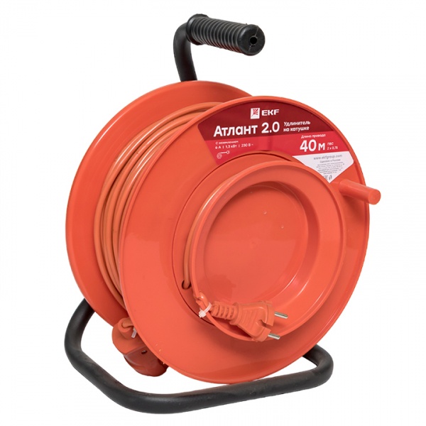 Удлинитель шнур "Союз" ПВС 2х0,75 гнездо, 40 метров на рамке