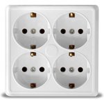 Розетка 4местн. с/з  Квадрат UNIVersal ОЛИМП БЕЛЫЙ 16А 220В о/у1165