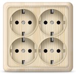 Розетка 4хмест с/з Квадрат UNIVersal ОЛИМП СОСНА 16А 220В о/у1177