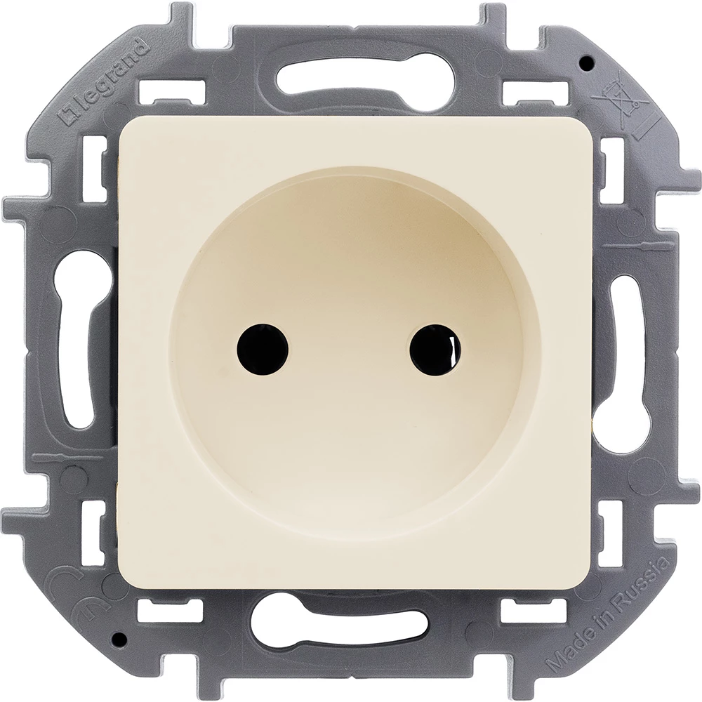 Розетка одноместная с/з IP20 LEGRAND INSPIRIA СЛОНОВАЯ КОСТЬ скрытая установка