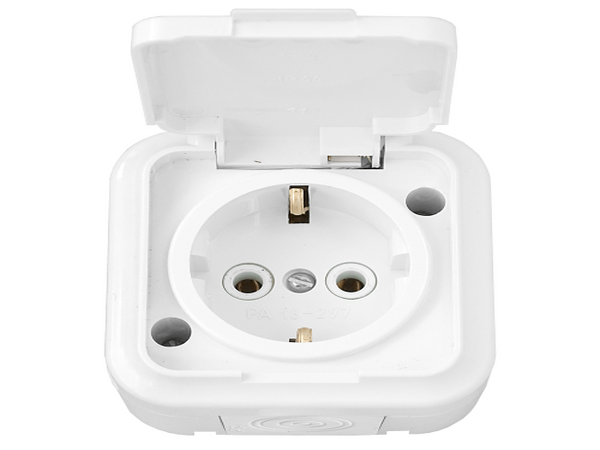 Розетка 1-местная с/з о/у без шторки Legrand Quteo СЛОНОВАЯ КОСТЬ