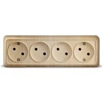 Розетка 4-местная без/заземл. UNIVersal ОЛИМП СОСНА