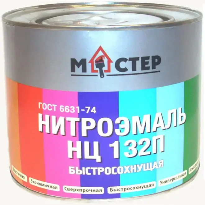 Краска нитроэмаль НЦ 132П Мастер зелёная 0,7кг
