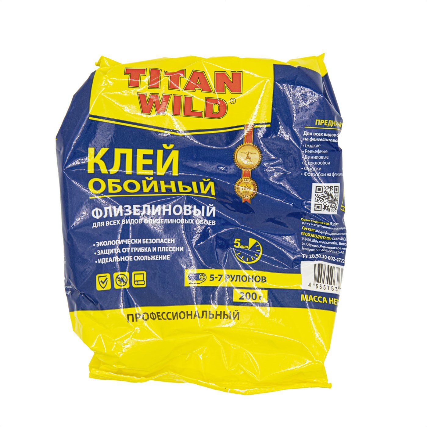 Клей обойный Титан для флизелиновых обоев (200г)