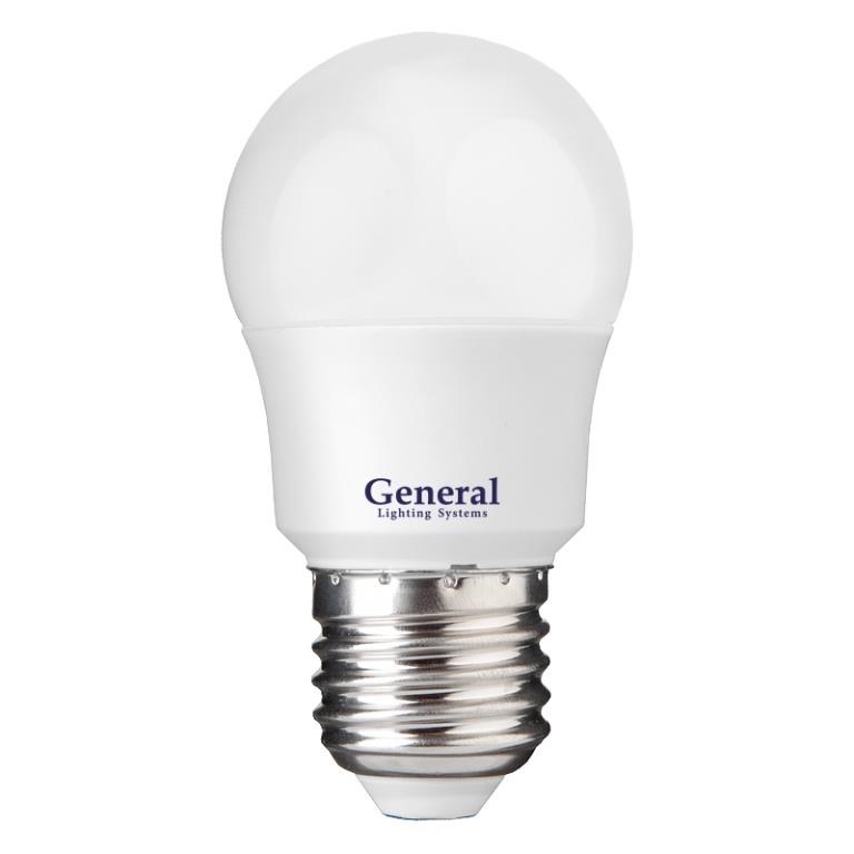Лампа General P45 E27 7Вт 2700К белая
