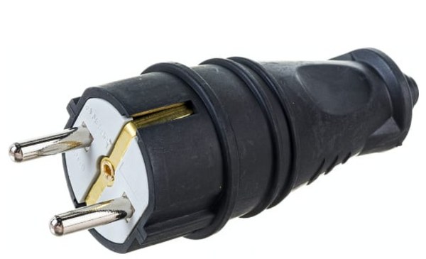 Вилка прямая каучуковая NE-AD 1х16А 220-240В IP44 4001
