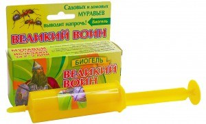 Гель от муравьёв БиО 45гр шприц для садовых и домашних Великий воин