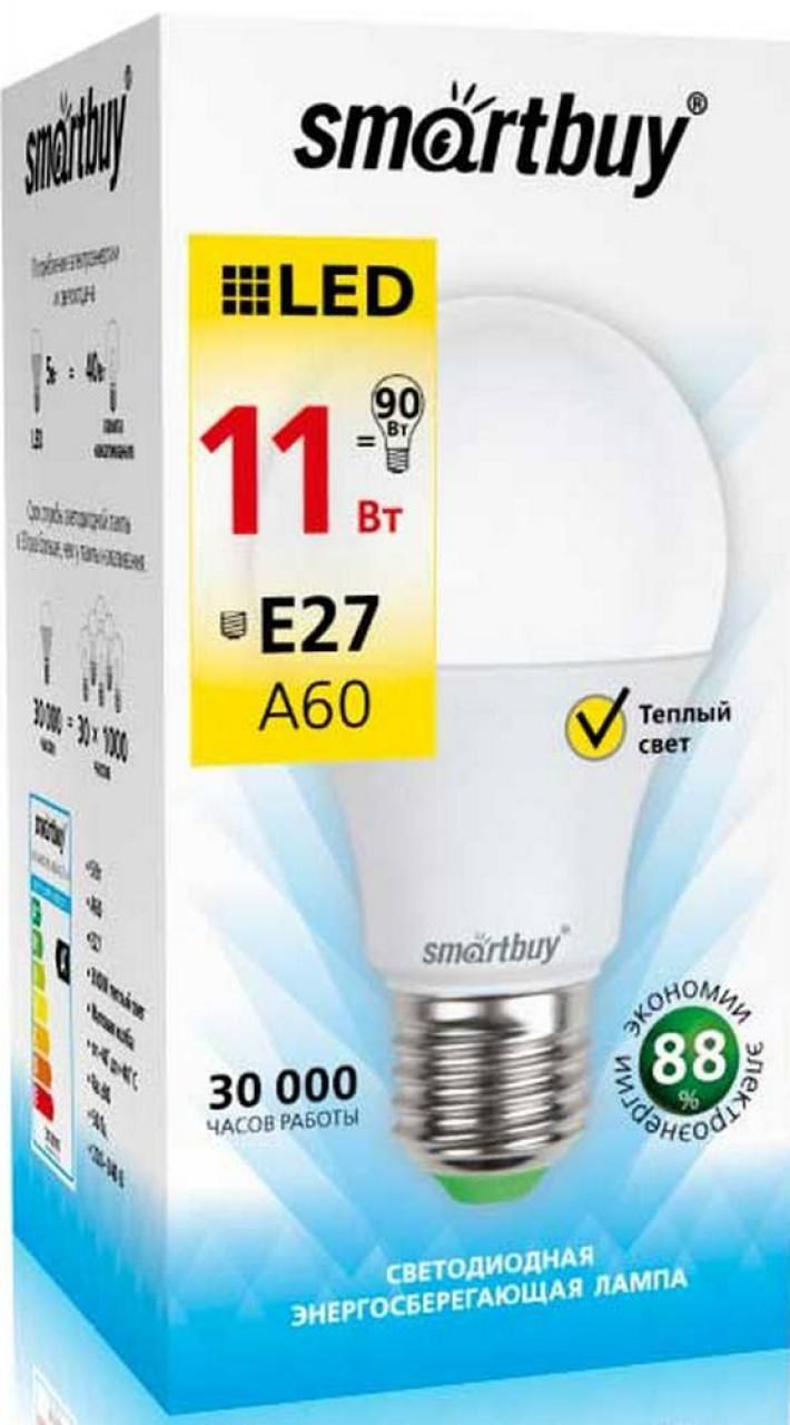 Лампочка светодиодная Smartbuy E27 11Вт 3000К