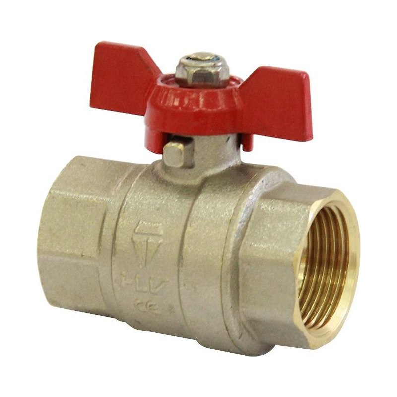 Кран шаровый PN40 3/4" В/В газовый бабочка