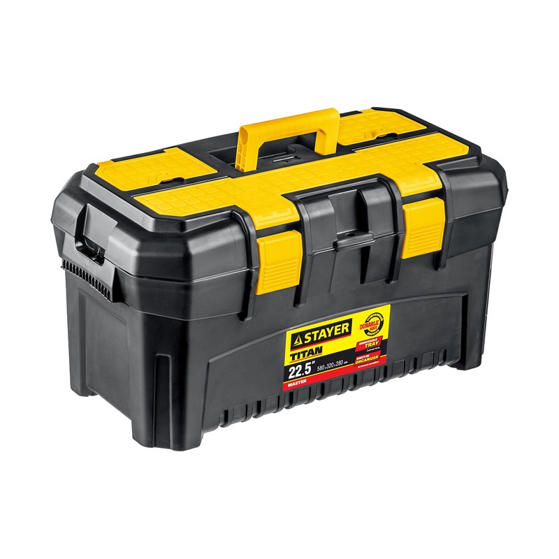 Ящик для инструментов пластиковый STAYER TITAN-22 553х320х310мм (22″) (38016-22)
