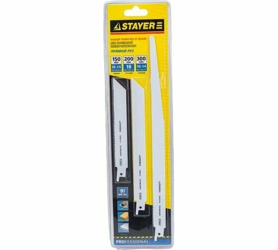 Полотна для сабельной пилы Bi-Met STAYER S1222VF L-280/300 S1122EF 180/200 S922E