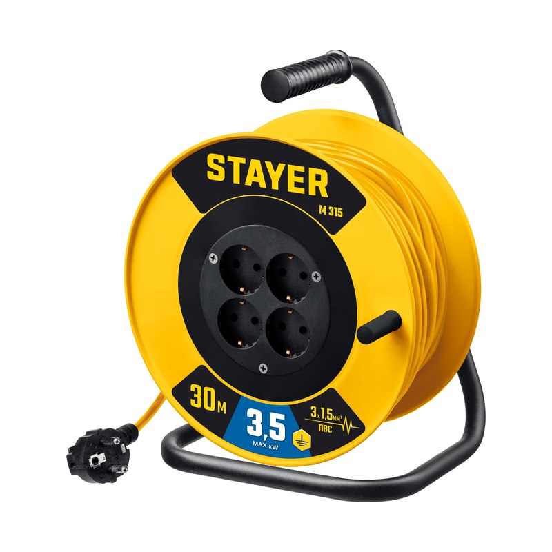 Удлинитель на катушке ПВС 3х1,5 30м М-315 STAYER
