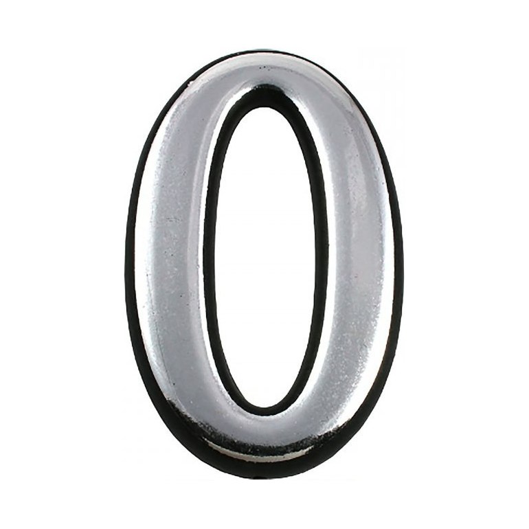 Цифра дверная "0" хром Аллюр