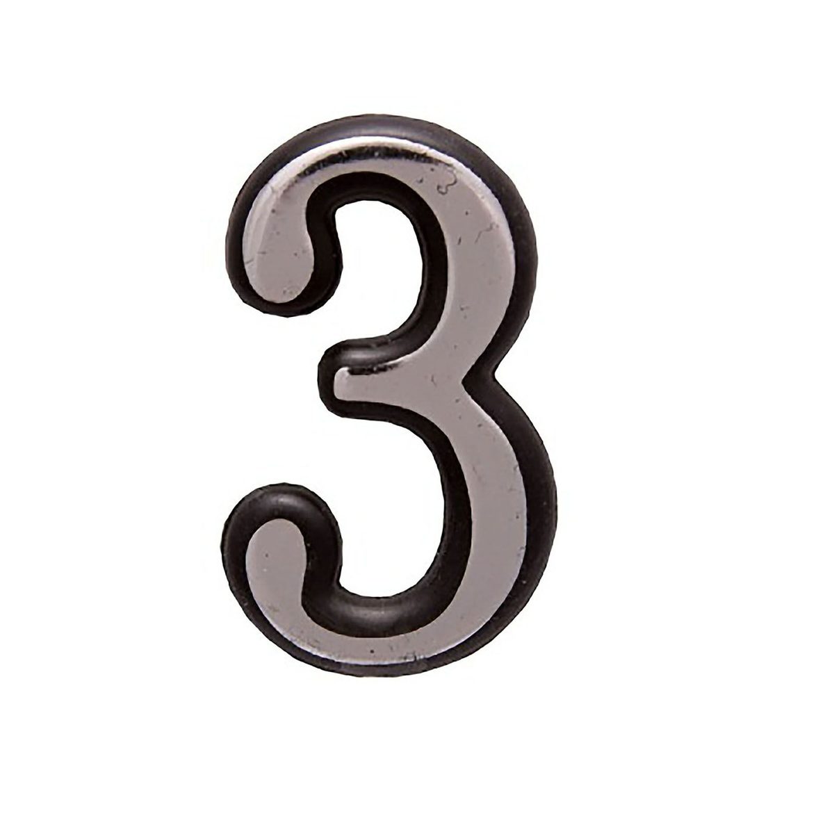 Цифра дверная "3" хром Аллюр