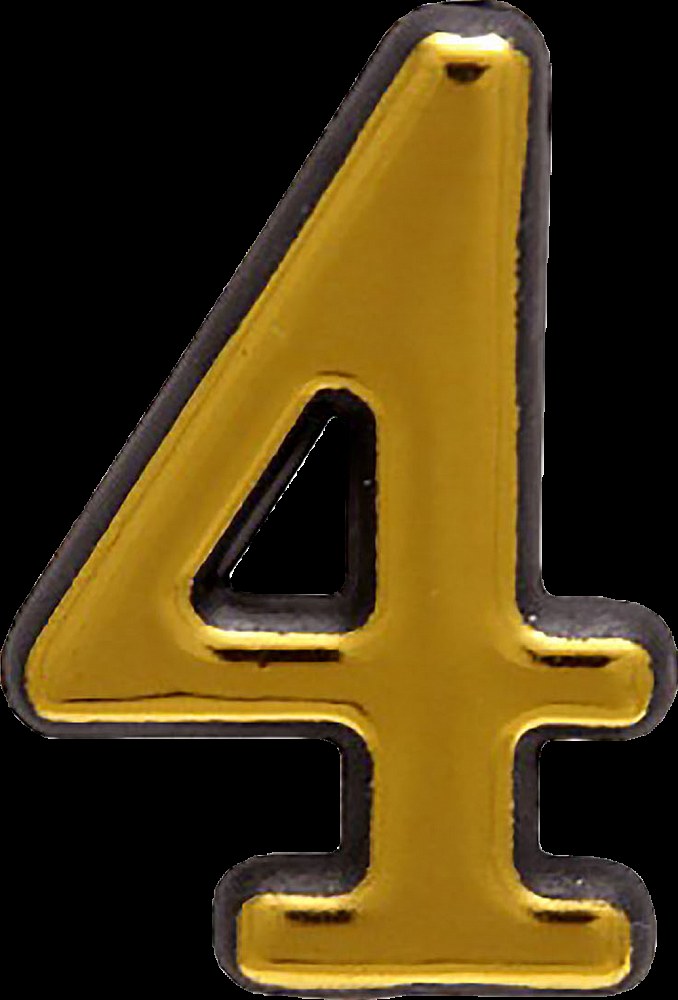 Цифра дверная "4" золото Аллюр