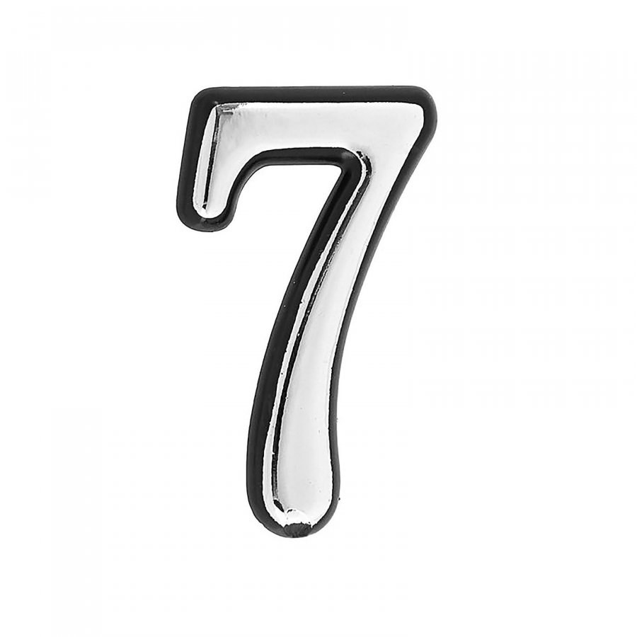 Цифра дверная "7" хром Аллюр