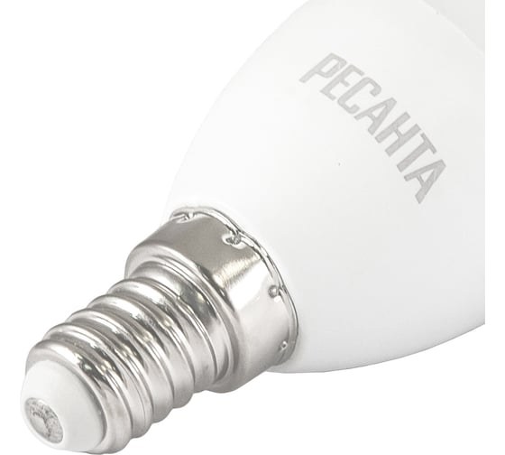 Лампа светодиодная LL-R-C37-6W-230-3K-E14 (свеча, 6 Вт, тепл., Е14) Ресанта