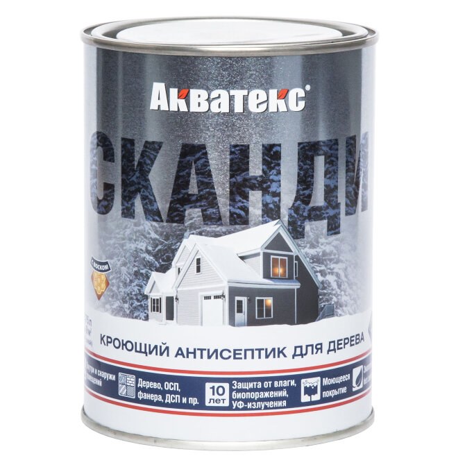 Антисептик Акватекс СКАНДИ кроющий для дерева 0,75 л северное море