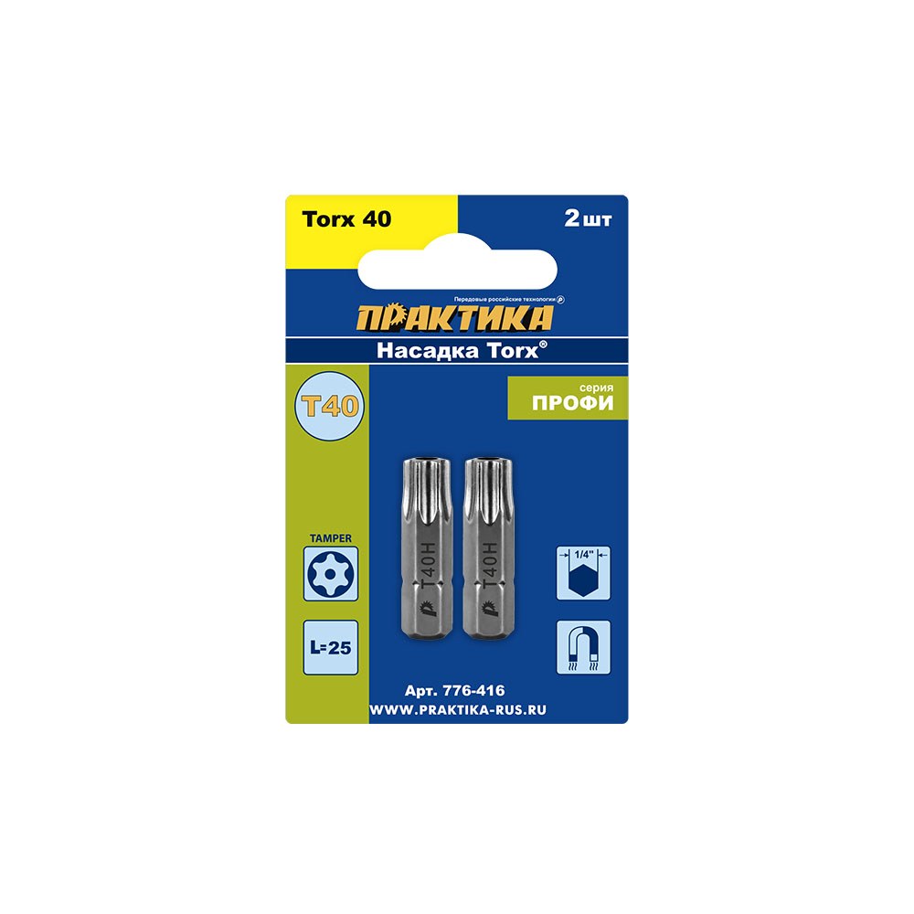 Бита Torx 40 мм Tamper ПРАКТИКА (2шт)