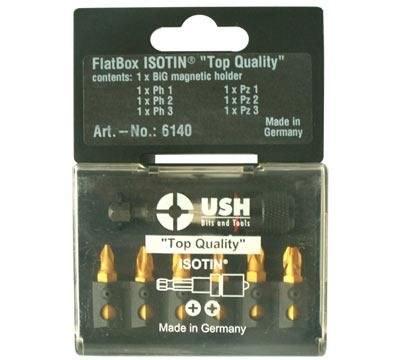 Набор бит USH FlatBox 7 шт Ph1, Ph2, Ph3, Pz1, Pz2, Pz3, магнитный держатель